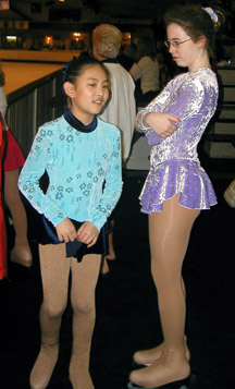 two skaters waiting to perform