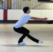 Skater doing a Sit spin