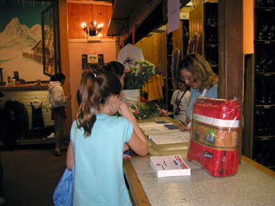 Selling t shirts at the counter