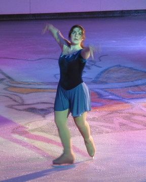 Jessica on the ice in a pose