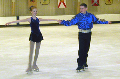 Kassie and Will getting ready to skate